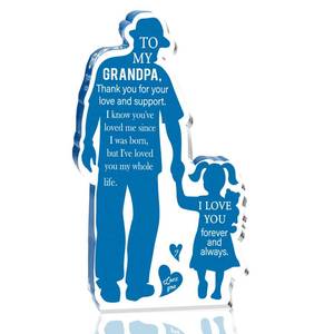 lot 20409 image: DPKOW Grandpa Gifts from Granddaughter, Fathers Day Gift Grandpa Christmas Birthday Gifts Presents, Grandfather & Granddaughter Acrylic Keepsake Plaque for Desk Table Home Decorations