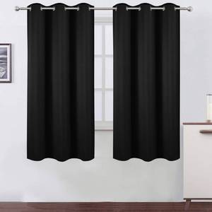 lot 20420 image: LEMOMO Black Blackout Curtains 34 x 63 Inch LengthSet of 2 Curtain PanelsThermal Insulated Room Darkening Blackout Curtains for Bedroom