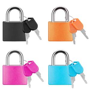 lot 20433 image: Puroma Mini Suitcase Padlock with Keys, 4 Pack 22mm Locker Locks Luggage Key Lock for School Gym Locker, Laptop Bags, Backpacks, Diary Book (4 Colors)