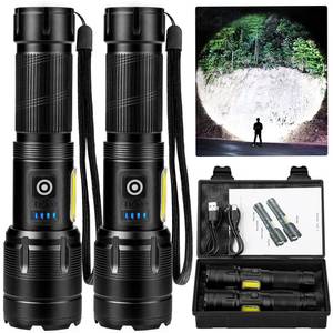 lot 20445 image: Bitlyle Rechargeable LED Flashlights High Lumen,99,000 Lumens Super Bright Flashlight,Powerful Flash Light 7 Modes with COB Work Light Waterproof for Home Outdoor Camping Hiking