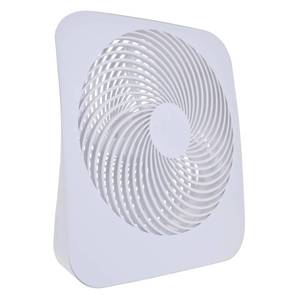 lot 1176 image: Treva 10 in Portable Fan Battery or AC Powered 2-Speed Desk Fan White