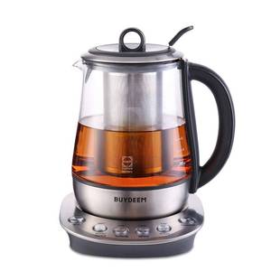lot 1194 image: BUYDEEM K2423 Tea Maker, 316 Stainless Steel & Heat Resistant DURAN Glass Electric Kettle, 5 Temperature Settings, Removable Infuser, Auto Keep Warm, 1.2L