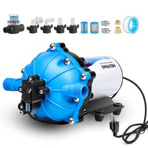 lot 1204 image: Heuyrao RV Fresh Water Pump 110V AC 7.0GPM 70PSI Five Chamber Self Priming