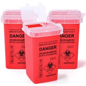 lot 2321 image: A 1 Quart (3-Pack) Sharps Container for Home Use, Needle Disposal Containers