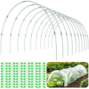 lot 2355 image: 60pcs Greenhouse Hoops for Raised Beds, Fiberglass Garden Hoops Grow Tunnel