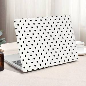 lot 2357 image: Seorsok Compatible with MacBook Air 13 Inch Case 2022 2021 2020 2019 2018 Release A1932 A2179 M1 A2337 Touch ID,Elegant Leather Plastic Hard Shell Case & Keyboard Cover,Black Polka Dots Design,White