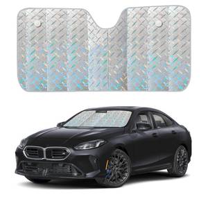 lot 2359 image: EcoNour Medium Holographic Car Windshield Sunshade, Foldable Accordion Sun Shade, UV & Heat Reflector, Front Windshield Sun Blocker  Medium 58 x 27.5 Inches