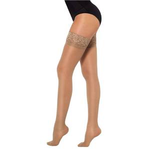 lot 2370 image: Healthweir Sheer Thigh High Compression Stockings for Women 15��20 mmHg �� Medical Support Hose  Medias De Compresi�n Para Mujer �� Closed Toe Lace Silicone Band Best for Varicose Veins Maternity Travel