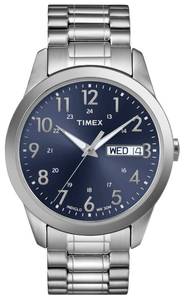 lot 2372 image: Timex Mens South Street Sport 36mm Watch �� Silver-Tone Case Blue Dial with Silver-Tone Stainless Steel Expansion Band