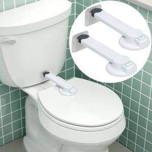 lot 2387 image: Toilet Locks Baby Proof (2-Pack) Ideal Baby Proof Toilet Lid Lock with Arm �� No Tools Needed Easy Installation with 3M Adhesive �� Top Safety Toilet Seat Lock �� Fits Most Toilets, White