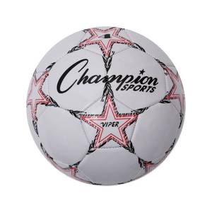 lot 2394 image: Champion Sports Viper Soccer Ball, Size 4 �� Soft Touch TPU Cover, Airlock Bladder �� Ages 8-12 �� RedBlackWhite