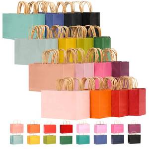 lot 2398 image: qiqee 13x4.5x10 Large Gift Bag with Handles Bulk 32PCS Gift Paper Bags 16 Different Senior Color Bags Multiple Uses (Wide Large)