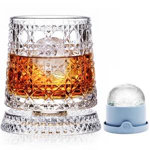 lot 2408 image: 10oz 360° Spinning Whiskey Glasses with Ice Mold for Whiskey lovers -Jewel