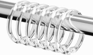 lot 2415 image: Kutesna 12 PCS Plastic Shower Curtain Rings, Clear Shower Curtain Hooks