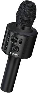 lot 2417 image: BONAOK Wireless Bluetooth Karaoke Microphone,3-in-1 Portable Handheld Karaoke Mic Speaker Machine Home Party Birthday for All Smartphones Q37 (Black)