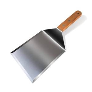 lot 2429 image: vriysei Smash Burger Spatula, Premium Large Meta Spatula - 6x5 inch Extra Wide Spatulas for Griddles & Grills, Steel Heavy Duty, Wooden Handle ��1pcs��