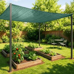 lot 2434 image: SUNNY GUARD Sun Shade Cloth, 6 x 8 FT Green HDPE Mesh