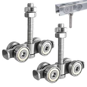 lot 2452 image: BIAXJUNY 4 Wheel Rolley Assembly�� Silent Rollers Wheel for 1-58 Wide and All 1-58 or Taller Rail Hanging Track, Track Roller Used for Barn or Shed Sliding Doors��2 Pack��