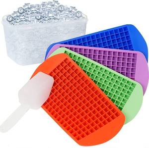 lot 2466 image: Mini Ice Cube Trays for Freezer with Bin and Scoop, 4 Pack 640 Small Nugget Ice Cube Tray Silicone BPA Free, Tiny Crushed Ice cubes Maker Molds for Chilling Coffee Juice Cocktail Whisky Boba