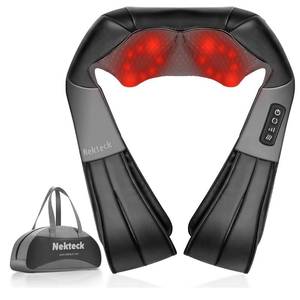 lot 3173 image: Nekteck Heated Shiatsu Neck Massager with Bag for Pain Relief, NOT Cordless