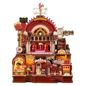 lot 3176 image: LogicTwist DIY 3D Wooden Puzzles for Adults,Dessert Atelier Electrically Powered �� Movable Dessert & Coffee Lines Dollhouse Kit with LED Arts and Crafts for Home Decor Creative Gift for Boys Girls