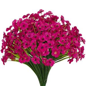 lot 4125 image: Gamity 15 Bundles Artificial Flowers UV Resistant Outdoor Plants No Fade Faux Plastic Shrubs Fake Silk Flowers Window Box Garden Porch Home Decoration(Fuchsia)