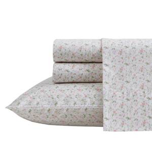 lot 4134 image: Laura Ashley �� Full Size Sheet Set, Crisp & Lightweight Cotton Percale Bedding with Fitted Sheet and Pillowcases, Floral Room Decor, Deep Pocket, College Dorm Room Essentials (Evie Pink)