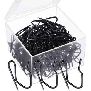 lot 4163 image: Outus 58 Pack Metal Curtain Hooks Pin On Drapery Hooks 1.2 x 1 Inch for Window,Door,Shower Curtain(Black)