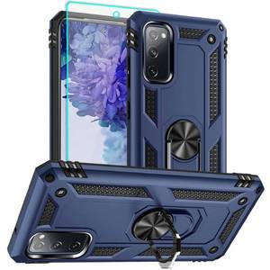 lot 4164 image: Aozuoton for Samsung Galaxy S20 FE Case with HD Screen Protector, Military Grade 16ft. Drop Tested Ring Shockproof Protective Phone Case for Samsung Galaxy S20 FE,Blue
