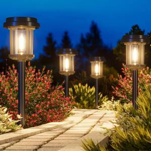lot 5429 image: XMCOSY Solar Pathway Lights - 4 Pack Solar Path Lights for Garden Lights