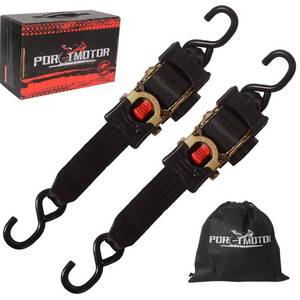 lot 5454 image: Porotmotor 2 Pack Retractable Ratchet Straps (2 � 10), 3000LBS Break Strength Ratchet Tie Down Straps Heavy Duty Auto Retracting Ratchet Straps for Motorcycle, Trailers, Boats, ATVs, UTVs