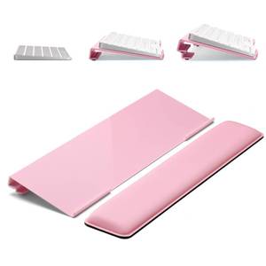 lot 5456 image: Adjustable Computer Keyboard Stand for Desktop, Keyboard Wrist Rest(Pink)