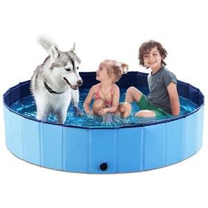lot 5465 image: Jasonwell Foldable Dog Pool Collapsible Hard Plastic Dog Swimming Pool Portable Kiddie Pool Pet Pool Doggie Wading Pool Bath Tub for Puppy Small Medium Large Dogs Cats and Kids 55