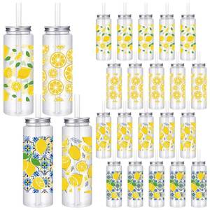 lot 5467 image: Kochorie 24 Pcs 16.9 Oz Lemon Plastic Cups with Lids and Straws, Reusable Hawaiian Party Cups Bulk, Summer Fruit Plastic Drinking Cups for Summer Birthday Wedding Tropical Luau Party Supplies