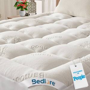 lot 5477 image: BEDLORE Queen Mattress Topper Viscose Bamboo, Thick Pillow Top Mattress Pad