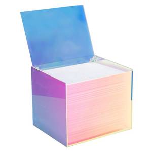 lot 6139 image: Watpot Disposable Face Facial Towel Holder Storage Box Acrylic Container, Rainbow