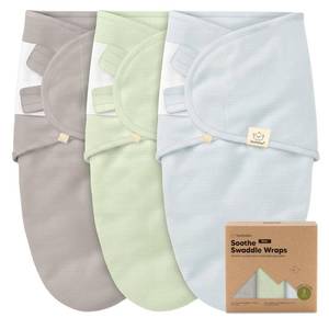 lot 6141 image: 3-Pack Organic Swaddles for Newborns, Baby Swaddles 0-3 Months (Ripple)