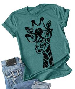 lot 6146 image: Auburet Womens Graphic T Shirts Summer Funny Giraffe Short Sleeve Tee Tops size M