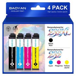 lot 6148 image: BAOYAN Remanufactured Ink Cartridge Replacement for Epson 232 Ink Cartridge Works with Workforce Pro WF-2950 WF-2930 Expression XP-4200 XP-4205 Printers (4 Pack)