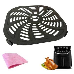 lot 6151 image: HQT 7QT Square Air Fryer Crisper Tray for Gourmia GAF716 Air Fryers, Premium Nonstick Air Fryer Grill Crisper Plate Rack Grill Pan Insert Grate Grid Shelf for 7QT Gourmia Air Fryers, Dishwasher Safe
