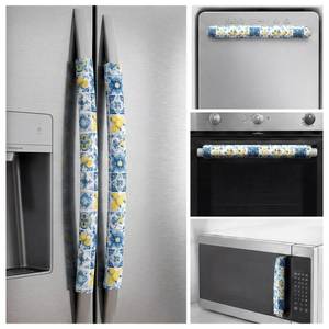 lot 6158 image: Sadnyy 5 Pcs Capri Lemon Refrigerator Door Handle Covers Mediterranean Lemon Amalfi Coast Fridge Handle Protector Yellow Blue Italian Kitchen Decor for Cabinet Microwave Dishwasher Oven