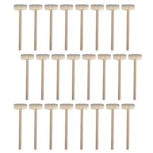 lot 6166 image: 24 Pieces Mini Wooden Hammers Natural Wood Mallets Gavel Toy for Kids
