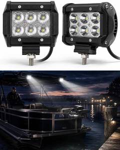 lot 6170 image: Shangyuan Pontoon Boat Docking Headlights, Marine Led Lights for Kayak Bass Jon Fishing Boat Spreader Light, T-top, Deck, Driving, SternNavigation Lights, 2pcs