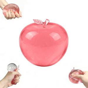lot 6180 image: Apple Squishy,Pink Apples Squishy Shaped Stress Balls,Slow Rebound Clear Fruit Squeeze Fidget Toy Anxiety Relief Soft Stress Ball Pinch Sensory Toy