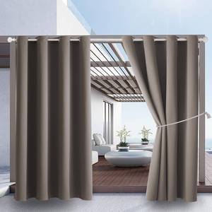 lot 6186 image: Waterproof Outdoor Curtain W52 x L63 - Grommet Top Sunlight Blocking Window Treatment Drapes Blackout Curtains for Home Bedroom Living Room Outdoor Patio Porch Pergola (Taupe, 2 Panels)