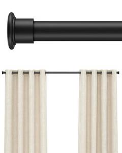 lot 6189 image: Tension Curtain Rod by EZFurni, 35 to 76 Inches, Spring Loaded Curtain Rods No Drilling, Renter Friendly Tension Rod for Closet, Window, Bathroom, Anti-slip, Screwless, Black