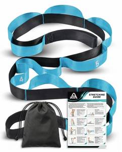 lot 6192 image: Acozycoo Stretching Strap with Loops for Physical Therapy,Knee,Calf,Back