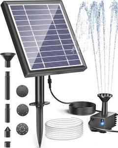 lot 6198 image: Biling Solar Fountain for Bird Bath, Solar Panel Kit Outdoor Solar Water Pump with 4ft Tubing for Hummingbird Bath, Small Pond and Fish Tank