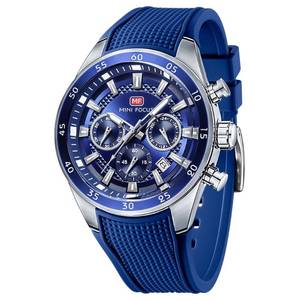 lot 6201 image: MINI Focus Men Watches Unique Casual Wristwatch (ChronographWaterproofLuminousCalendar24 Hours) Silicon Band Fashion Watches for Men (Blue)