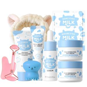 lot 6203 image: Skin Care for Kids, Skin Care Set Gift, Skincare for Girls 10-12, Milk Skincare, Girls Skin Care for Kids Age 8-12 - 11 Pcs Facial Kit Cleanser, Serum, Face Cream - Daily Routine, Gifts & Sleepovers